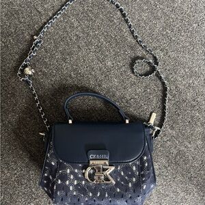 Navy Blue Women’s crossbody Bag leather chain strap